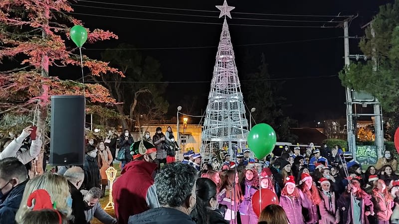 Φωταγωγήθηκε το Χριστουγεννιάτικο Δέντρο του Δήμου Διονύσου